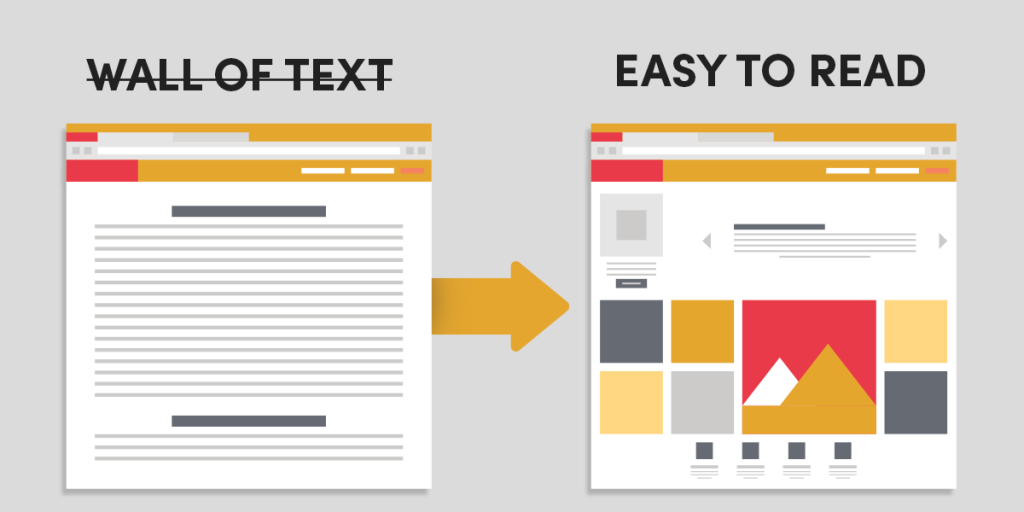 Alt tag: A wall of text turned into a scannable, easy-to-read website